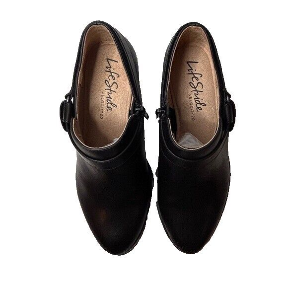 Women’s LifeStride Chelsea Style Ankle Boots Black Sz 6W Zipper Low Heel Arden - Picture 6 of 12